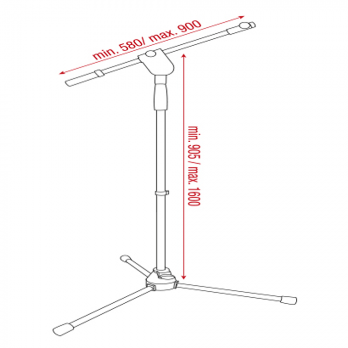 Highlite Microphone Stand Ergo 1 dimension